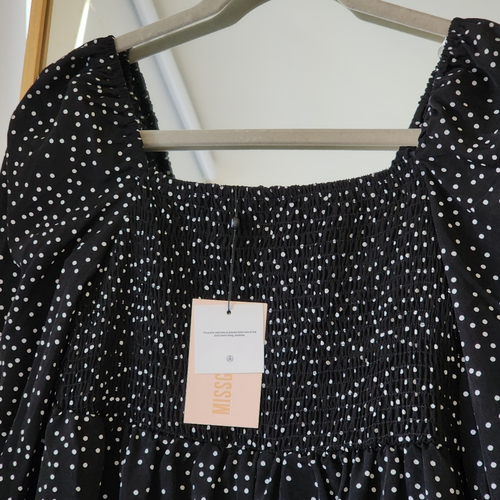 Missguided Polka Dot Off-the-Shoulder Dress - Picture 3 of 5